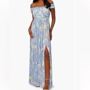 adrianna papell dresses off shoulder floral